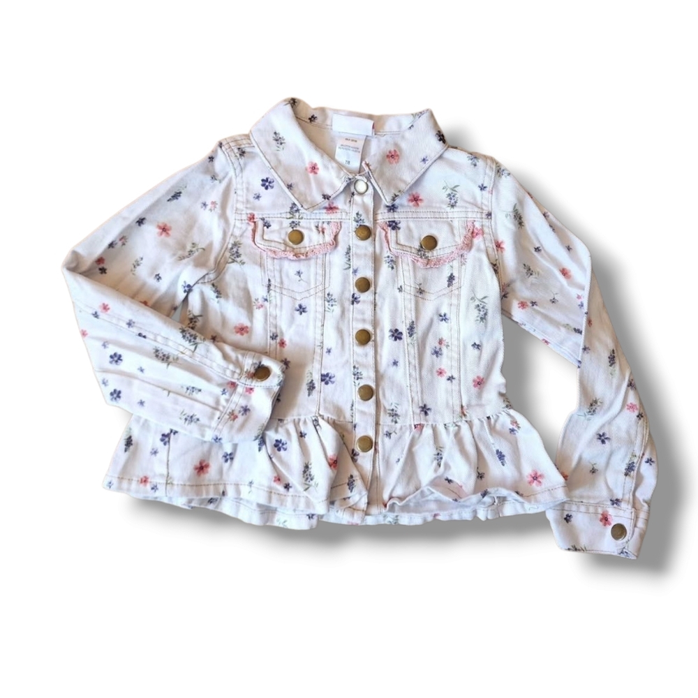 Little Lass Floral Denim Jacket